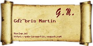 Gábris Martin névjegykártya